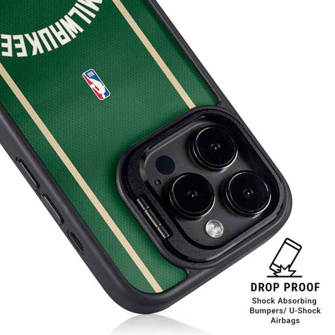 NBA Milwaukee Bucks Jersey iPhone 15 Pro Kickstand Case